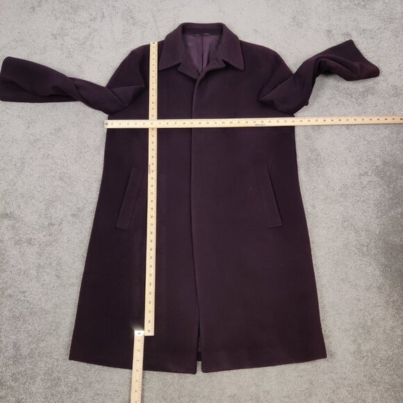 Hugo Boss Men's 100% Wool Burgundy Purple Pea Coat Size Medium Quiet Luxury - Picture 9 of 11